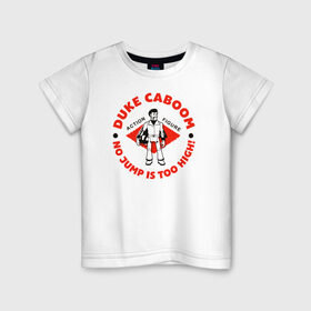 Детская футболка хлопок с принтом Duke Caboom в Белгороде, 100% хлопок | круглый вырез горловины, полуприлегающий силуэт, длина до линии бедер | duke caboom | pixar | toy story | vdzabma | дюк бубумс | дюк кабум | история игрушек | пиксар