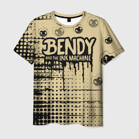 Мужская футболка 3D с принтом BENDY AND THE INK MACHINE. в Белгороде, 100% полиэфир | прямой крой, круглый вырез горловины, длина до линии бедер | Тематика изображения на принте: bendy | bendy and the ink machine | бенди | бенди и чернильная машина | большие чудеса | взлёты и падения | движущиеся картинки | последняя бобина | старая песня