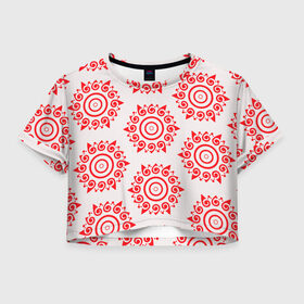 Женская футболка Crop-top 3D с принтом Цишань Вэнь в Белгороде, 100% полиэстер | круглая горловина, длина футболки до линии талии, рукава с отворотами | вэнь жохань | вэнь нин | магистр дьявольского культа | солнце | узор | цишань вэнь