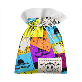 Подарочный 3D мешок с принтом Color pattern в Белгороде, 100% полиэстер | Размер: 29*39 см | flower | hat | hipster | skull | узор | хипстер | цветок | череп | шляпа