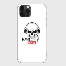 Чехол для iPhone 12 Pro Max с принтом Make some noise в Белгороде, Силикон |  | make some noise | музыка | надписи | пошумим | череп