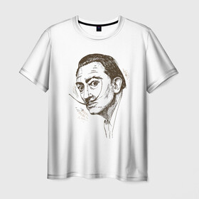 Мужская футболка 3D с принтом Сальвадор Дали в Белгороде, 100% полиэфир | прямой крой, круглый вырез горловины, длина до линии бедер | дали | знаменитости | исторические личности | сальвадор дали | художник