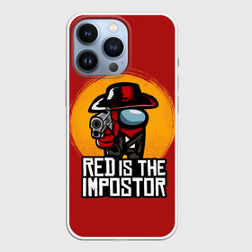 Чехол для iPhone 13 Pro с принтом Red Is The Impostor в Белгороде,  |  | Тематика изображения на принте: among | among us | crewmate | dead | game | impistor | red | redemption | space | us | vote | выживший | игра | космос | красный | невиновный | предатель | самозванец