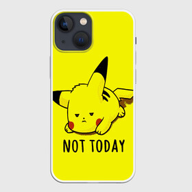 Чехол для iPhone 13 mini с принтом Пикачу лень в Белгороде,  |  | not | pickachu | pika | pika pika | pokemon | today | депрессия | детектив | детектив пикачу | лень | пика | пика пика | пикачу | покемон | покемоны | с | с пикачу