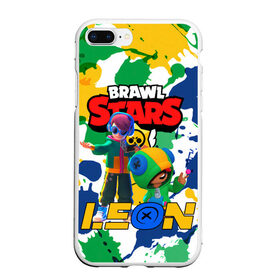 Чехол для iPhone 7Plus/8 Plus матовый с принтом BRAWL STARS LEON. в Белгороде, Силикон | Область печати: задняя сторона чехла, без боковых панелей | Тематика изображения на принте: 8 bit | brawl stars | colette | crow | gale | leon | max | mecha | mecha crow | mr.p | sally leon | shark | tara | virus 8 bit | werewolf leon | акула | берли | бравл старс | ворон | коллет | макс | оборотень