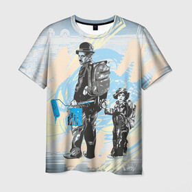 Мужская футболка 3D с принтом Чарли в Белгороде, 100% полиэфир | прямой крой, круглый вырез горловины, длина до линии бедер | art | арт | графика | колор | чарли чаплин