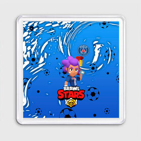 Магнит 55*55 с принтом BRAWL STARS SHELLY \ PSG. в Белгороде, Пластик | Размер: 65*65 мм; Размер печати: 55*55 мм | Тематика изображения на принте: 8 bit | amber | brawl stars | crow | gale | leon | max | mecha | mecha crow | mr.p | psg | sally leon | shark | shelly | tara | virus 8 bit | werewolf leon | акула | амбер | берли | бравл старс | ворон | макс | оборотень | псж | шелли