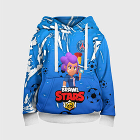 Детская толстовка 3D с принтом BRAWL STARS SHELLY  PSG. в Белгороде, 100% полиэстер | двухслойный капюшон со шнурком для регулировки, мягкие манжеты на рукавах и по низу толстовки, спереди карман-кенгуру с мягким внутренним слоем | 8 bit | amber | brawl stars | crow | gale | leon | max | mecha | mecha crow | mr.p | psg | sally leon | shark | shelly | tara | virus 8 bit | werewolf leon | акула | амбер | берли | бравл старс | ворон | макс | оборотень | псж | шелли