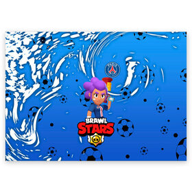 Поздравительная открытка с принтом BRAWL STARS SHELLY \ PSG. в Белгороде, 100% бумага | плотность бумаги 280 г/м2, матовая, на обратной стороне линовка и место для марки
 | 8 bit | amber | brawl stars | crow | gale | leon | max | mecha | mecha crow | mr.p | psg | sally leon | shark | shelly | tara | virus 8 bit | werewolf leon | акула | амбер | берли | бравл старс | ворон | макс | оборотень | псж | шелли