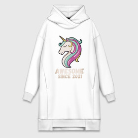 Платье-худи хлопок с принтом Единорог в Белгороде,  |  | 2021 | animal | awesome | unicorn | животные | конь | лошадь | пони | радуга