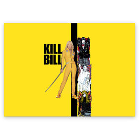 Поздравительная открытка с принтом Убить Билла в Белгороде, 100% бумага | плотность бумаги 280 г/м2, матовая, на обратной стороне линовка и место для марки
 | боевик | квентин тарантино | преступление | триллер | фильм