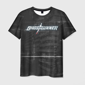 Мужская футболка 3D с принтом Ghostrunner в Белгороде, 100% полиэфир | прямой крой, круглый вырез горловины, длина до линии бедер | action | cyber | cyberpunk | game | games | ghost runner | ghostrunner | ninja | гост ранер | гостраннер | игра | игры | кибер | ниндзя | призрачный беглец | экшен