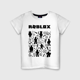 Детская футболка хлопок с принтом ROBLOX в Белгороде, 100% хлопок | круглый вырез горловины, полуприлегающий силуэт, длина до линии бедер | piggy | roblox | roblox games | roblox piggy | игра роблокс | пигги. | роблокс | роблокс пигги | робукс