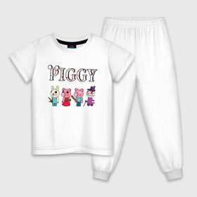 Детская пижама хлопок с принтом ROBLOX PIGGY в Белгороде, 100% хлопок |  брюки и футболка прямого кроя, без карманов, на брюках мягкая резинка на поясе и по низу штанин
 | Тематика изображения на принте: piggy | roblox | roblox games | roblox piggy | игра роблокс | пигги. | роблокс | роблокс пигги | робукс