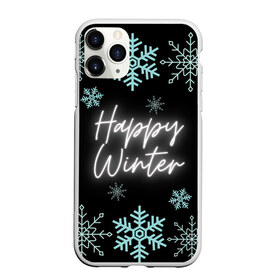 Чехол для iPhone 11 Pro матовый с принтом Happy Winter в Белгороде, Силикон |  | happy | winter | зеленый | зима | небо | ночь | северное сияние | синий | снег | счастье