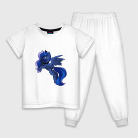 Детская пижама хлопок с принтом Принцесса Луна в Белгороде, 100% хлопок |  брюки и футболка прямого кроя, без карманов, на брюках мягкая резинка на поясе и по низу штанин
 | Тематика изображения на принте: арт | луна | рисунок | сон