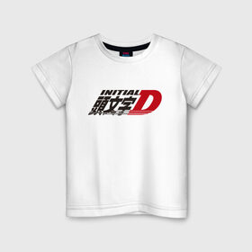 Детская футболка хлопок с принтом Initial D Logo (Z) в Белгороде, 100% хлопок | круглый вырез горловины, полуприлегающий силуэт, длина до линии бедер | Тематика изображения на принте: initial | initial d | аниме | аниме дрифт | библии дрифта | бунта фудзивара | гонки | дрифт | инисяру | инисяру ди | кэисукэ такахаси | манга | рёсукэ такахаси | спортивное вождение | сюити сигэно