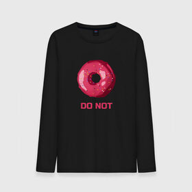 Мужской лонгслив хлопок с принтом Пончик DO NOT в Белгороде, 100% хлопок |  | donut | food | pink | еда | игра слов | пончик | розовый