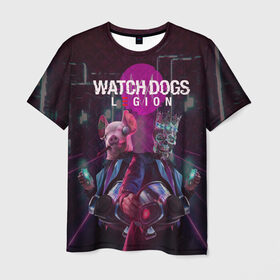 Мужская футболка 3D с принтом Watch Dogs: Legion в Белгороде, 100% полиэфир | прямой крой, круглый вырез горловины, длина до линии бедер | Тематика изображения на принте: будущее | киберпанк | маски | череп