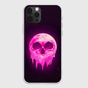 Чехол для iPhone 12 Pro Max с принтом Розовая Луна в Белгороде, Силикон |  | dark | moon | pink | skull | абстракция | луна | розовый | сюрреализм | темный | череп | черный