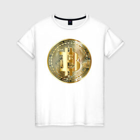 Женская футболка хлопок с принтом Биткоин (bitcoin) в Белгороде, 100% хлопок | прямой крой, круглый вырез горловины, длина до линии бедер, слегка спущенное плечо | bitcoin | bitcoin news | bitcoin news today | bitcoin price | bitcoin price prediction | bitcoin trading | btc | btc news | btc price | btc today | crypto | crypto news | cryptocurrency