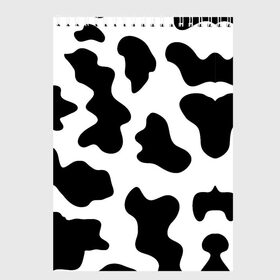 Скетчбук с принтом Му-му в Белгороде, 100% бумага
 | 48 листов, плотность листов — 100 г/м2, плотность картонной обложки — 250 г/м2. Листы скреплены сверху удобной пружинной спиралью | Тематика изображения на принте: абстракция | бык | кожа коровы | корова | му му | пятна | черно белое | черно белые пятна