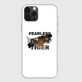 Чехол для iPhone 12 Pro Max с принтом Fearless tiger в Белгороде, Силикон |  | fearless tiger | бесстрашный тигр | животные | звери | тигр | хищник
