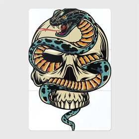 Магнитный плакат 2Х3 с принтом Snake&Skull в Белгороде, Полимерный материал с магнитным слоем | 6 деталей размером 9*9 см | Тематика изображения на принте: fangs | jaw | orbits | skull | snake | sting | teeth | глазницы | жало | змея | зубы | клыки | пасть | череп
