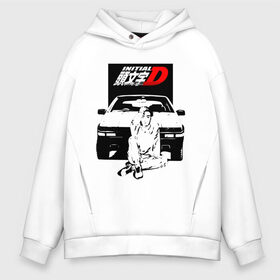 Мужское худи Oversize хлопок с принтом INITIAL D в Белгороде, френч-терри — 70% хлопок, 30% полиэстер. Мягкий теплый начес внутри —100% хлопок | боковые карманы, эластичные манжеты и нижняя кромка, капюшон на магнитной кнопке | initial d | аниме | гонки | инициал ди | король дрифта | уличные гонки | фильм