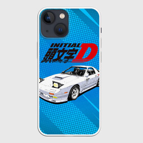 Чехол для iPhone 13 mini с принтом Initial D машина на голубом фоне в Белгороде,  |  | Тематика изображения на принте: initial d | аниме | гонки | инициал ди | король дрифта | уличные гонки | фильм