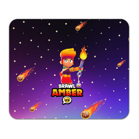 Коврик для мышки прямоугольный с принтом BRAWL STARS AMBER. в Белгороде, натуральный каучук | размер 230 х 185 мм; запечатка лицевой стороны | 8 bit | amber | brawl stars | colette | crow | gale | leon | max | mecha | mecha crow | mr.p | sally leon | shark | tara | virus 8 bit | werewolf leon | акула | амбер | берли | бравл старс | ворон | коллет | макс | оборотень