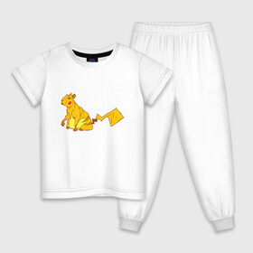 Детская пижама хлопок с принтом Пикачу в Белгороде, 100% хлопок |  брюки и футболка прямого кроя, без карманов, на брюках мягкая резинка на поясе и по низу штанин
 | Тематика изображения на принте: аниме | капибара | пикачу | покемон | покемоны