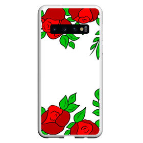 Чехол для Samsung Galaxy S10 с принтом Scarlet Roses в Белгороде, Силикон | Область печати: задняя сторона чехла, без боковых панелей | fashion flowers | fashion girl | love | букет | бутоны | жена | красные цветы | лепестки | летние | лето | листья | лучшая | люблю | мама | подарок | природа | растения | розочка | розы | сюрприз | узор | цветок | цветочки