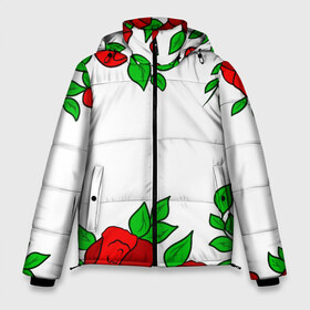 Мужская зимняя куртка 3D с принтом Scarlet Roses в Белгороде, верх — 100% полиэстер; подкладка — 100% полиэстер; утеплитель — 100% полиэстер | длина ниже бедра, свободный силуэт Оверсайз. Есть воротник-стойка, отстегивающийся капюшон и ветрозащитная планка. 

Боковые карманы с листочкой на кнопках и внутренний карман на молнии. | fashion flowers | fashion girl | love | букет | бутоны | жена | красные цветы | лепестки | летние | лето | листья | лучшая | люблю | мама | подарок | природа | растения | розочка | розы | сюрприз | узор | цветок | цветочки