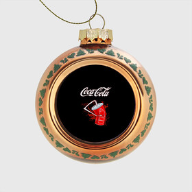 Стеклянный ёлочный шар с принтом Coca Cola в Белгороде, Стекло | Диаметр: 80 мм | coca cola | газировка | кола | лето | лимонад | свежесть | стакан