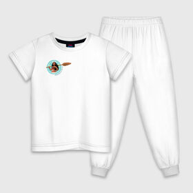 Детская пижама хлопок с принтом Daughter of the Sea в Белгороде, 100% хлопок |  брюки и футболка прямого кроя, без карманов, на брюках мягкая резинка на поясе и по низу штанин
 | moana | vdzajul