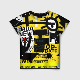Детская футболка 3D с принтом абстракция в Белгороде, 100% гипоаллергенный полиэфир | прямой крой, круглый вырез горловины, длина до линии бедер, чуть спущенное плечо, ткань немного тянется | 2020 | абстракция | граффити | стиль | тренд | уличный стиль | урбан