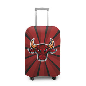 Чехол для чемодана 3D с принтом Красный бык в Белгороде, 86% полиэфир, 14% спандекс | двустороннее нанесение принта, прорези для ручек и колес | буйвол | бык | год быка | голова быка | злой бык | рога | рогатое животное