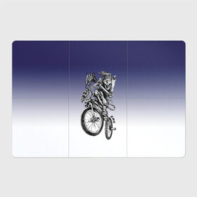 Магнитный плакат 3Х2 с принтом BMX в Белгороде, Полимерный материал с магнитным слоем | 6 деталей размером 9*9 см | Тематика изображения на принте: bike | bmx | bones | eyes | jaw | skeleton | skull | sport | велосипед | кости | пасть | скелет | спорт | череп