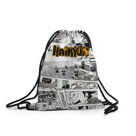 Рюкзак-мешок 3D с принтом Haikyu в Белгороде, 100% полиэстер | плотность ткани — 200 г/м2, размер — 35 х 45 см; лямки — толстые шнурки, застежка на шнуровке, без карманов и подкладки | haikyu | аниме | волейбол | манга | спортивная | фурудатэ | харуити