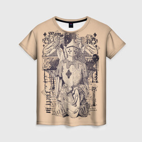Женская футболка 3D с принтом Доспехи война в Белгороде, 100% полиэфир ( синтетическое хлопкоподобное полотно) | прямой крой, круглый вырез горловины, длина до линии бедер | доспехи | королевство. | ретро | рыцарские доспехи | рыцарь | средневековье