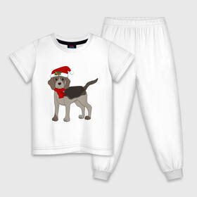Детская пижама хлопок с принтом Новогодний Бигль в Белгороде, 100% хлопок |  брюки и футболка прямого кроя, без карманов, на брюках мягкая резинка на поясе и по низу штанин
 | Тематика изображения на принте: 2021 | бигль | зима | зимняя собака | милый | нарядная собака | новогодний щенок | новый год | подарок | собака | собака в шапке | шарф | щенок | щенок с шарфом