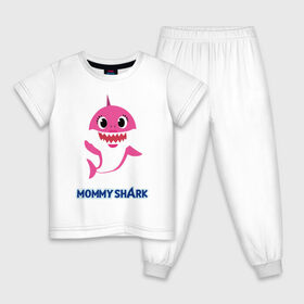 Детская пижама хлопок с принтом Baby Shark Mommy в Белгороде, 100% хлопок |  брюки и футболка прямого кроя, без карманов, на брюках мягкая резинка на поясе и по низу штанин
 | Тематика изображения на принте: 