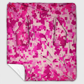 Плед с рукавами с принтом Розовый камуфляж в Белгороде, 100% полиэстер | Закругленные углы, все края обработаны. Ткань не мнется и не растягивается. Размер 170*145 | камуфляж | милитари | пиксель | пиксельный | розовый | узор