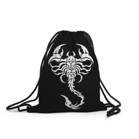 Рюкзак-мешок 3D с принтом Скорпион в Белгороде, 100% полиэстер | плотность ткани — 200 г/м2, размер — 35 х 45 см; лямки — толстые шнурки, застежка на шнуровке, без карманов и подкладки | знак зодиака | природа. | ракообразные | скорпион | ядовитые существа