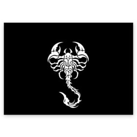 Поздравительная открытка с принтом Скорпион в Белгороде, 100% бумага | плотность бумаги 280 г/м2, матовая, на обратной стороне линовка и место для марки
 | знак зодиака | природа. | ракообразные | скорпион | ядовитые существа