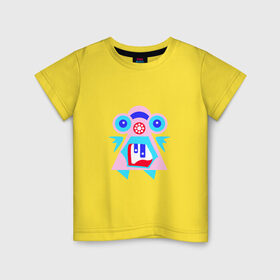 Детская футболка хлопок с принтом Ангельский монстрик вар2 в Белгороде, 100% хлопок | круглый вырез горловины, полуприлегающий силуэт, длина до линии бедер | abstract | angel | character | geometric | monster
