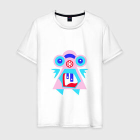 Мужская футболка хлопок с принтом Ангельский монстрик вар2 в Белгороде, 100% хлопок | прямой крой, круглый вырез горловины, длина до линии бедер, слегка спущенное плечо. | abstract | angel | character | geometric | monster