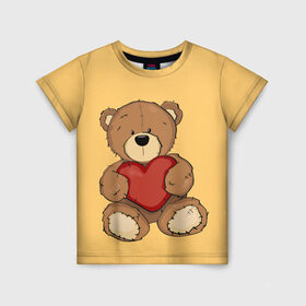 Детская футболка 3D с принтом Мишка Тедди в Белгороде, 100% гипоаллергенный полиэфир | прямой крой, круглый вырез горловины, длина до линии бедер, чуть спущенное плечо, ткань немного тянется | игрушка | игрушки | медведь | миша | мишкатедди | мягкаяигрушка | тедди
