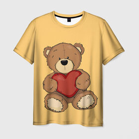 Мужская футболка 3D с принтом Мишка Тедди в Белгороде, 100% полиэфир | прямой крой, круглый вырез горловины, длина до линии бедер | игрушка | игрушки | медведь | миша | мишкатедди | мягкаяигрушка | тедди